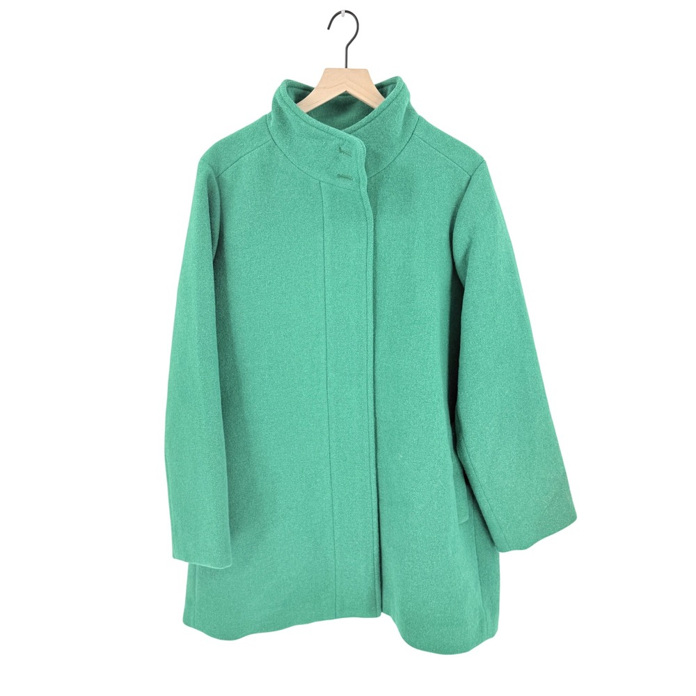 J. Crew Factory Kelly Green Wool Blend Coat Green Size 22 Plus Size Modern Chic